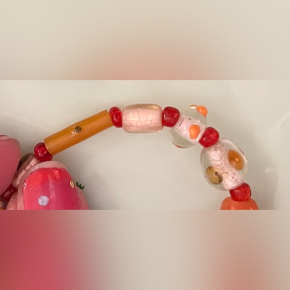 2 orange glass foiled necklaces -1w/lamp work -jewelry - Picture 14 of 16